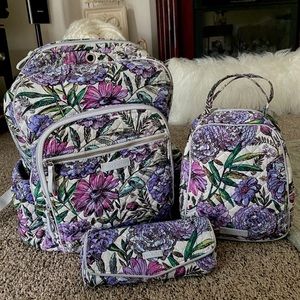 Vera Bradley xl campus bp, lunchbox, pencil pouch